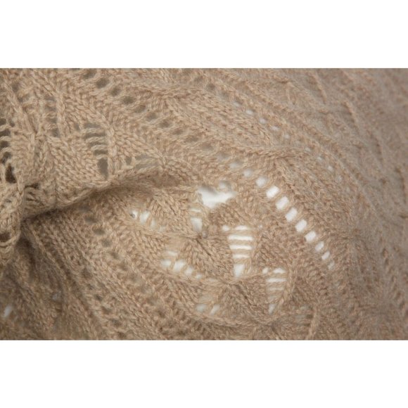 Calypso 100% Cashmere Long Cardigan Almond Brown Sweater Womens S/M (blemish)936 - Picture 6 of 8